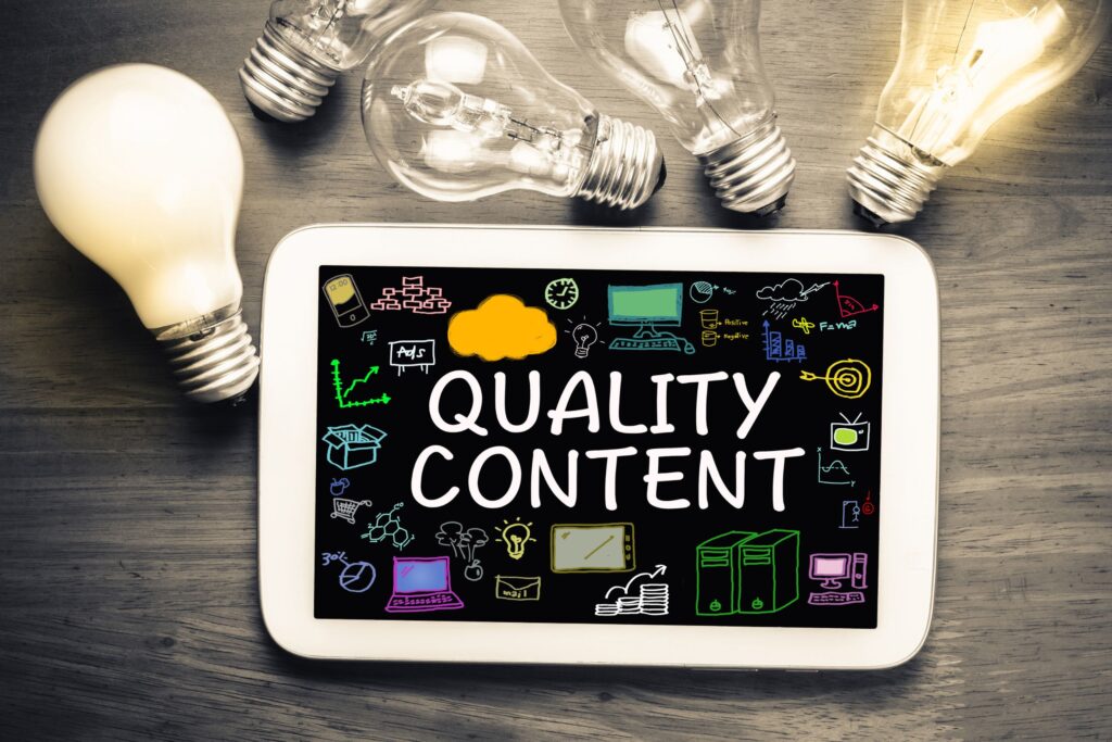Image Illustration of quality content and keywords