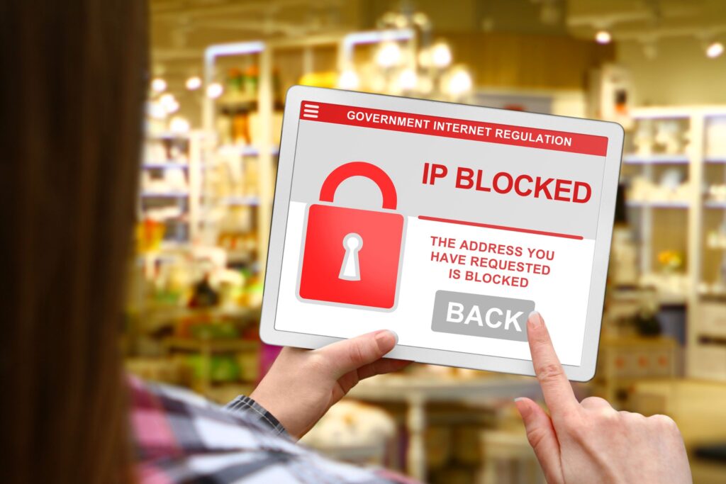 изображение икона на блокиран IP адрес или забранен знак